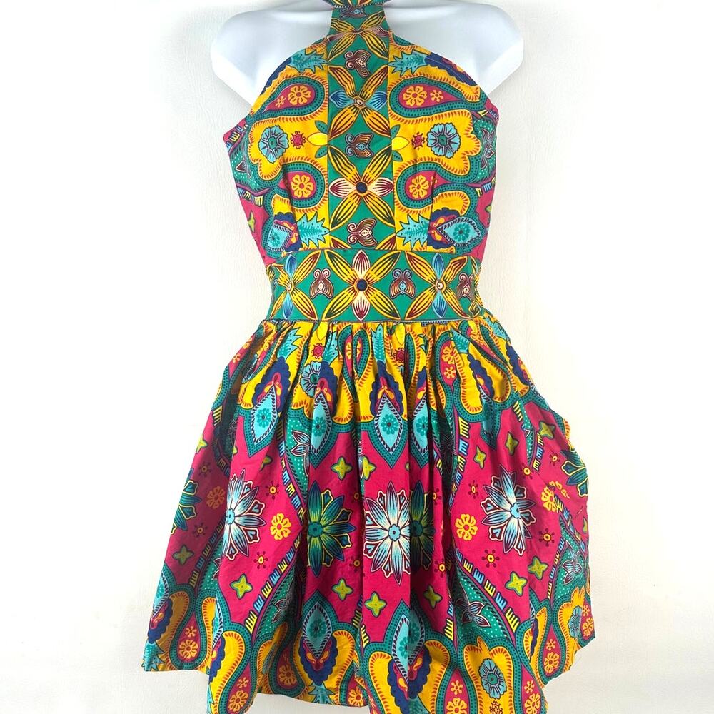 Super Cute Grass Fields Dress The African Shop, Size 8 Beaut. Multi color Print